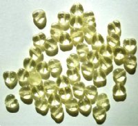 50 8mm Transparent Light Yellow Glass Heart Beads